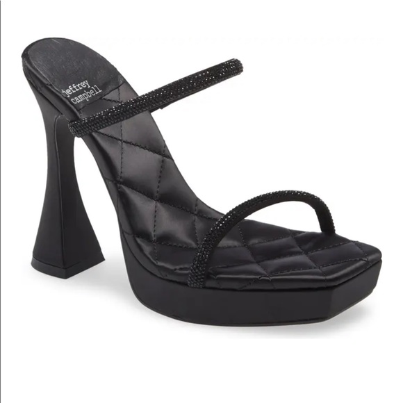 Jeffrey Campbell Movie Slide Black Crystal Sandal - Picture 1 of 10